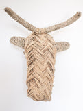 BULL TROPHY in natural fiber, braided palms